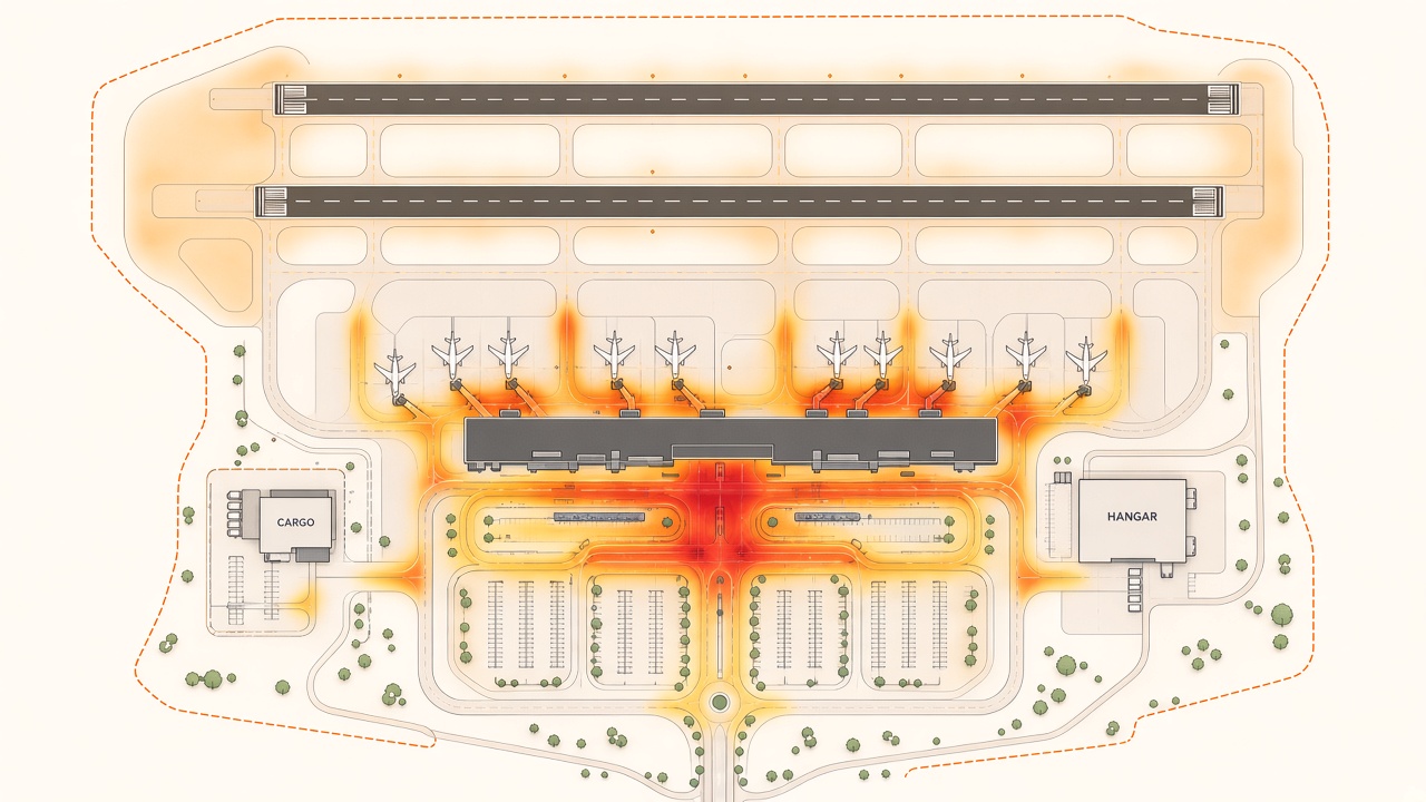 Activity heat map on a transport site